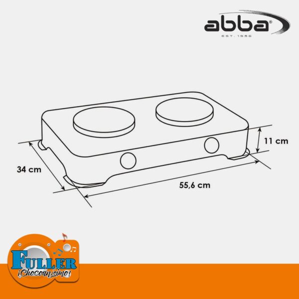 Cocineta Abba 2 Puestos Eléctrica SE-200-1 Azul Moteado - Imagen 4