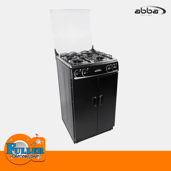 Estufa Abba 4 Puestos AB 100-6 QL GP Gabinete Tapa Vidrio Negra