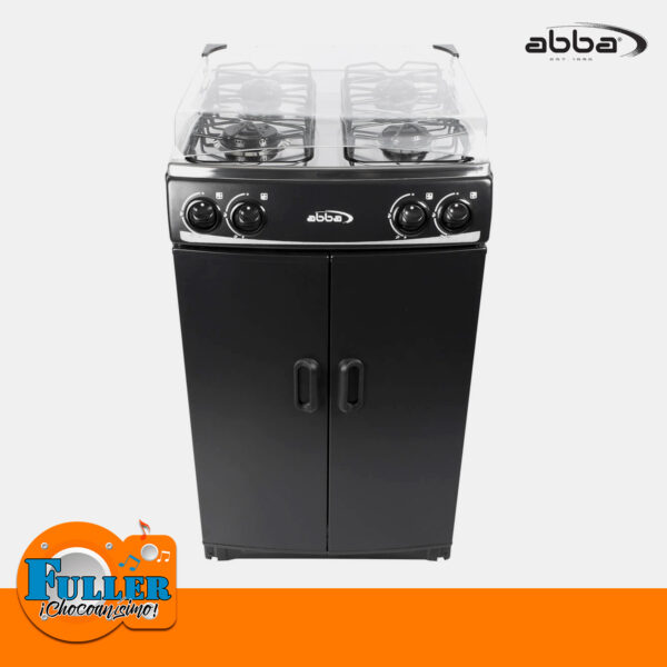 Estufa Abba 4 Puestos AB 100-6 QL GP Gabinete Tapa Vidrio Negra - Imagen 3