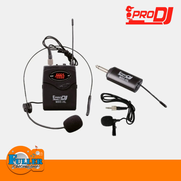 Micrófono Inalámbrico Pro Dj M80-HL Diadema-Solapa