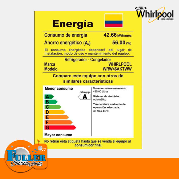 Nevera Whirlpool 440Lt No Frost WRW45AKTWW Gris - Imagen 5