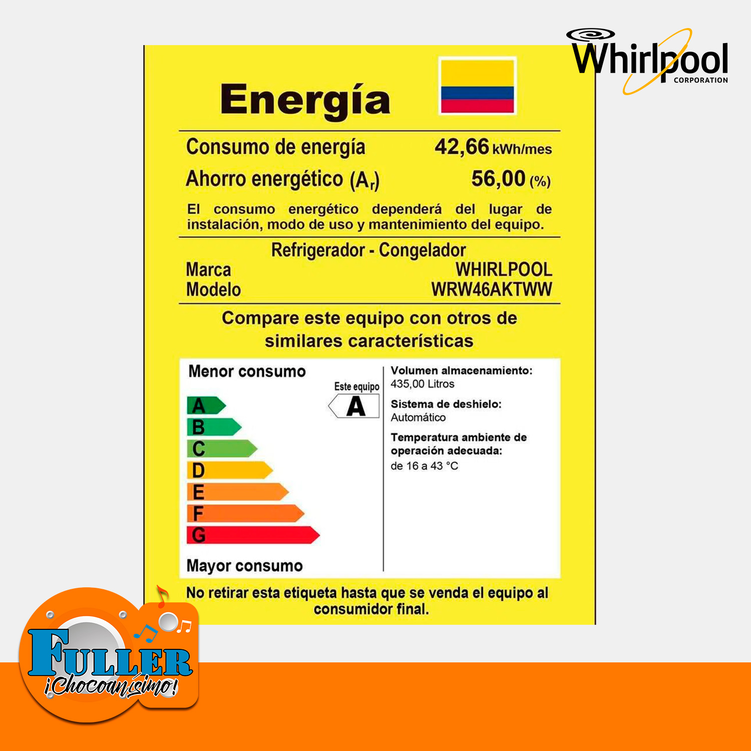 Nevera Whirlpool 440Lt No Frost WRW45AKTWW Gris - Imagen 5