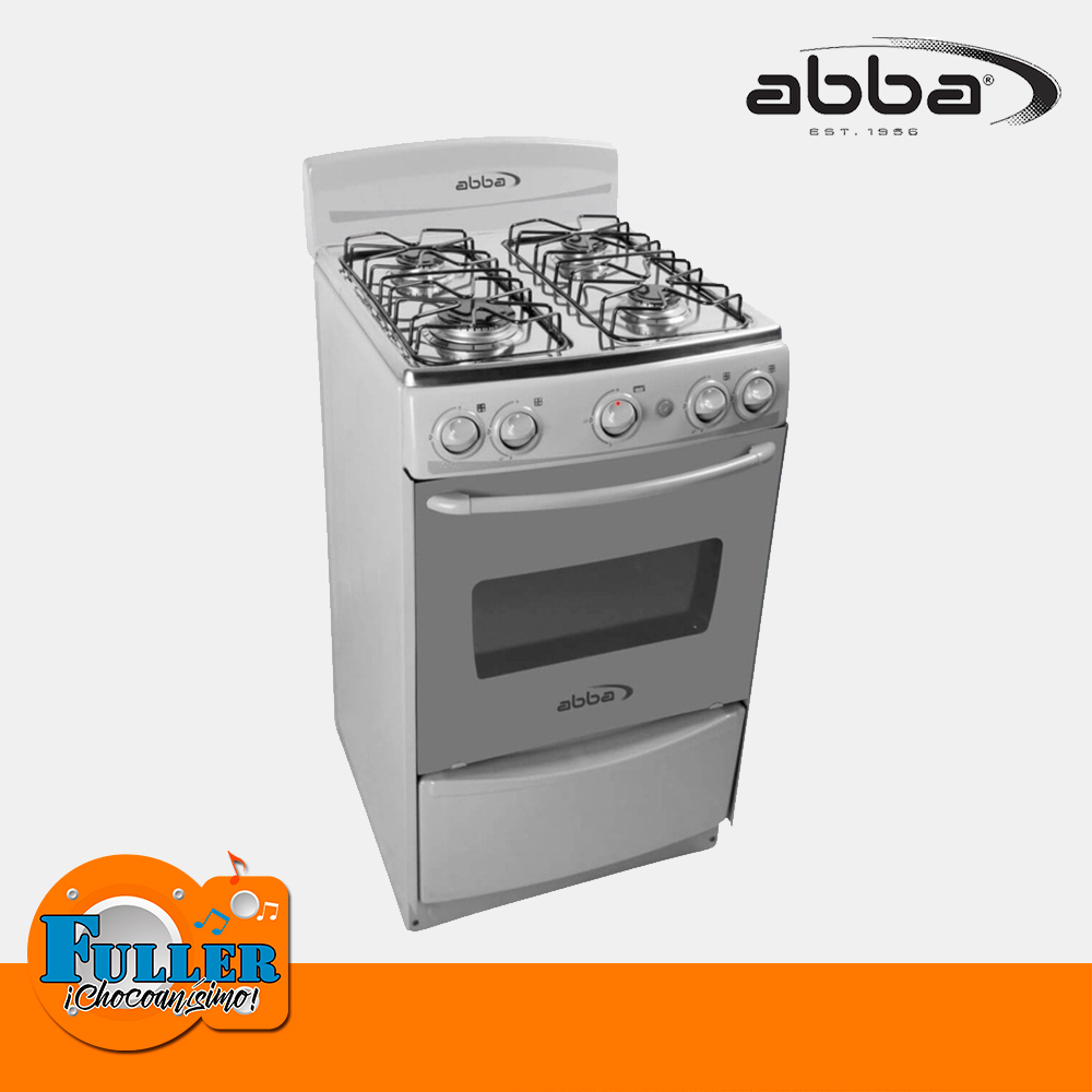 Estufa Abba 4 Puestos Gas AB101-5 Horno Gris - Almacenes Fuller
