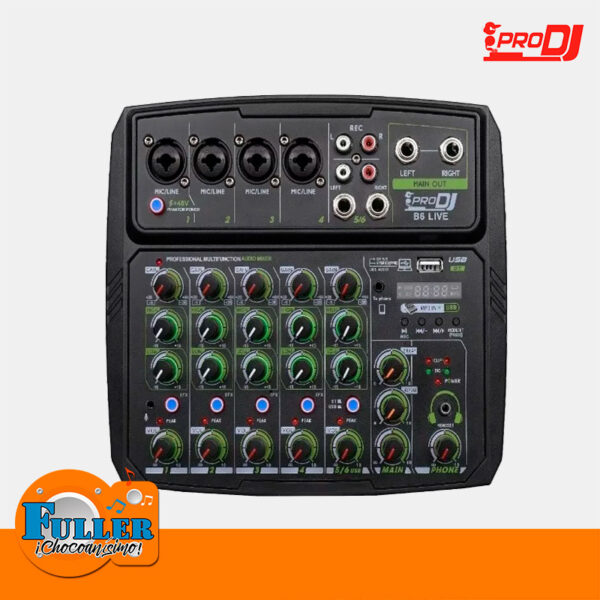 Consola Peo Dj B6L Usb Bluethooth 4xlr 1 Stereo 1Mic