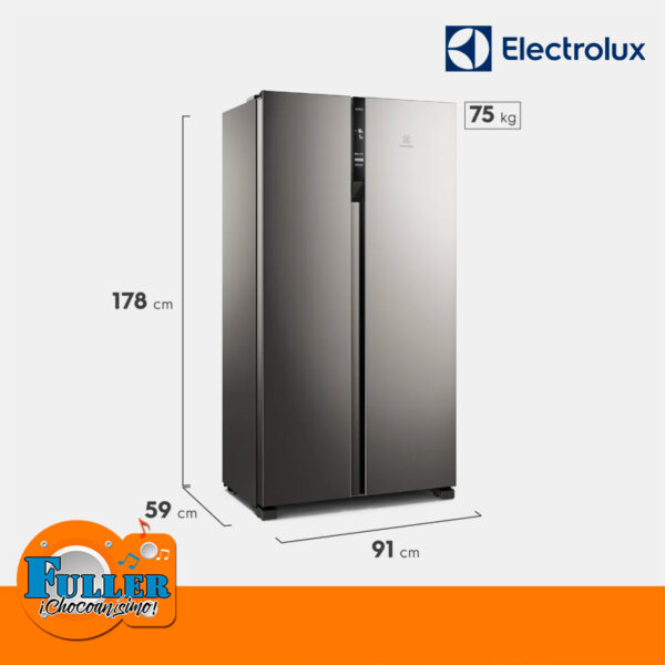 Nevecón Electrolux 442L Side by Side No Frost  Inverter - ERSA44V3HVG - Gris - Imagen 5