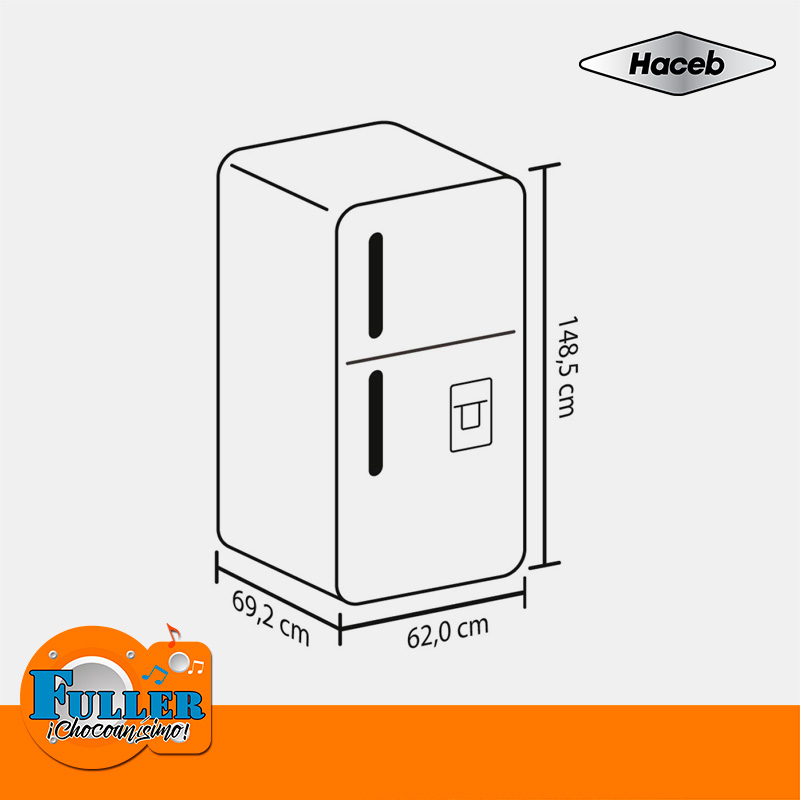 Nevera haceb No Frost de 243Lt SE MI TI R2 TITANIO - Imagen 2